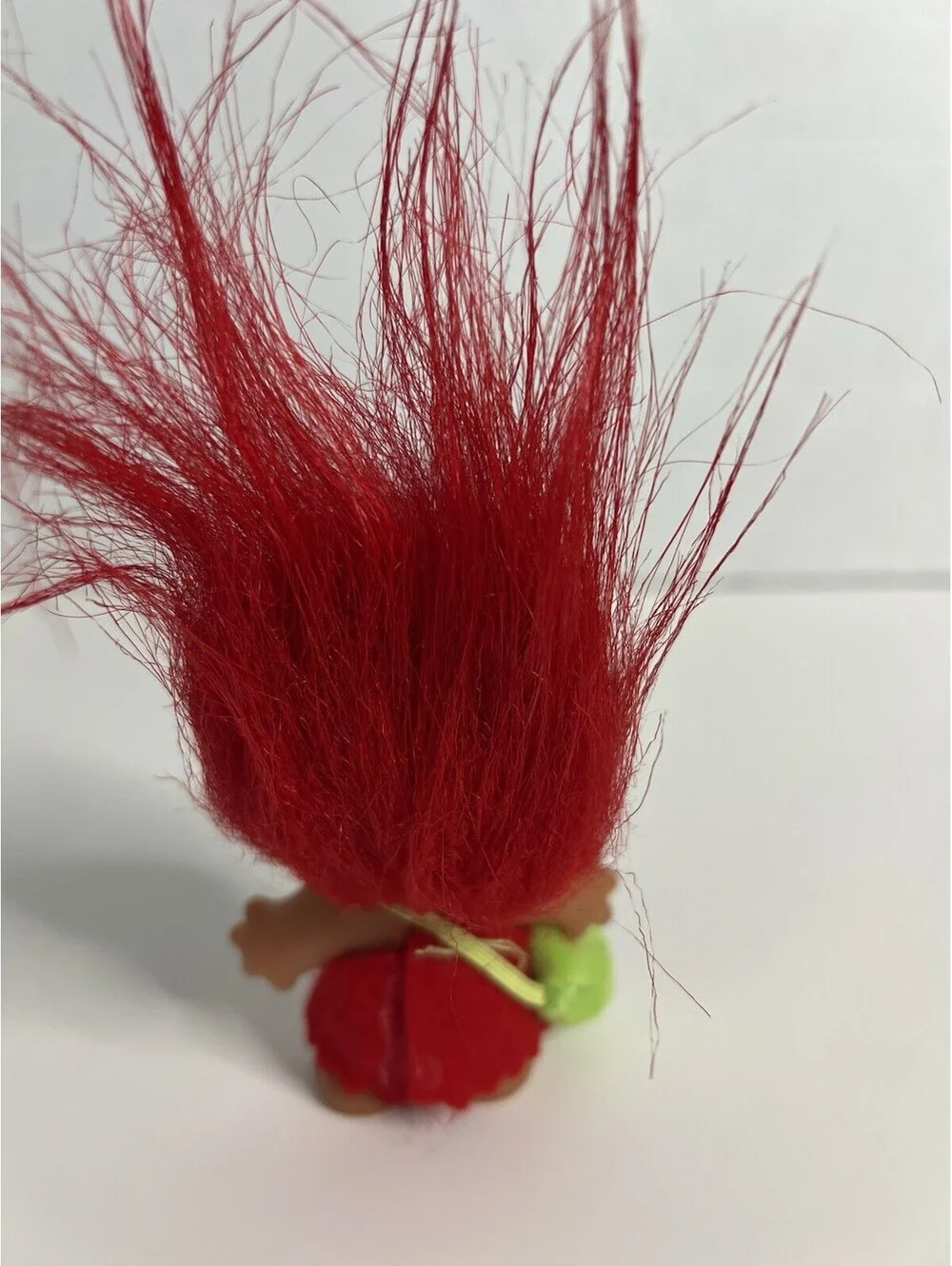 Vintage 2005 Troll Doll Good Luck Dam Red Hair with Green Purse 3” H